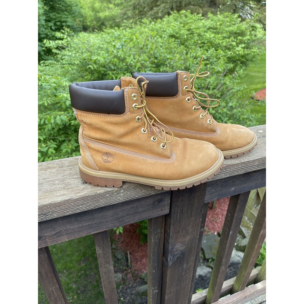 Timberland Tan Nubuck Premium 200g Lace Up Combat Boots Sz 6.5